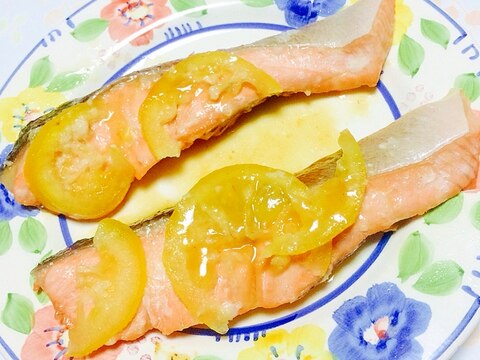 生サーモンのレモンジャム＆塩麹蒸焼き